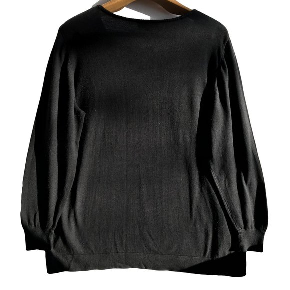 Claire France Black Lace up Knit Sweater Women 2x - Picture 5 of 7